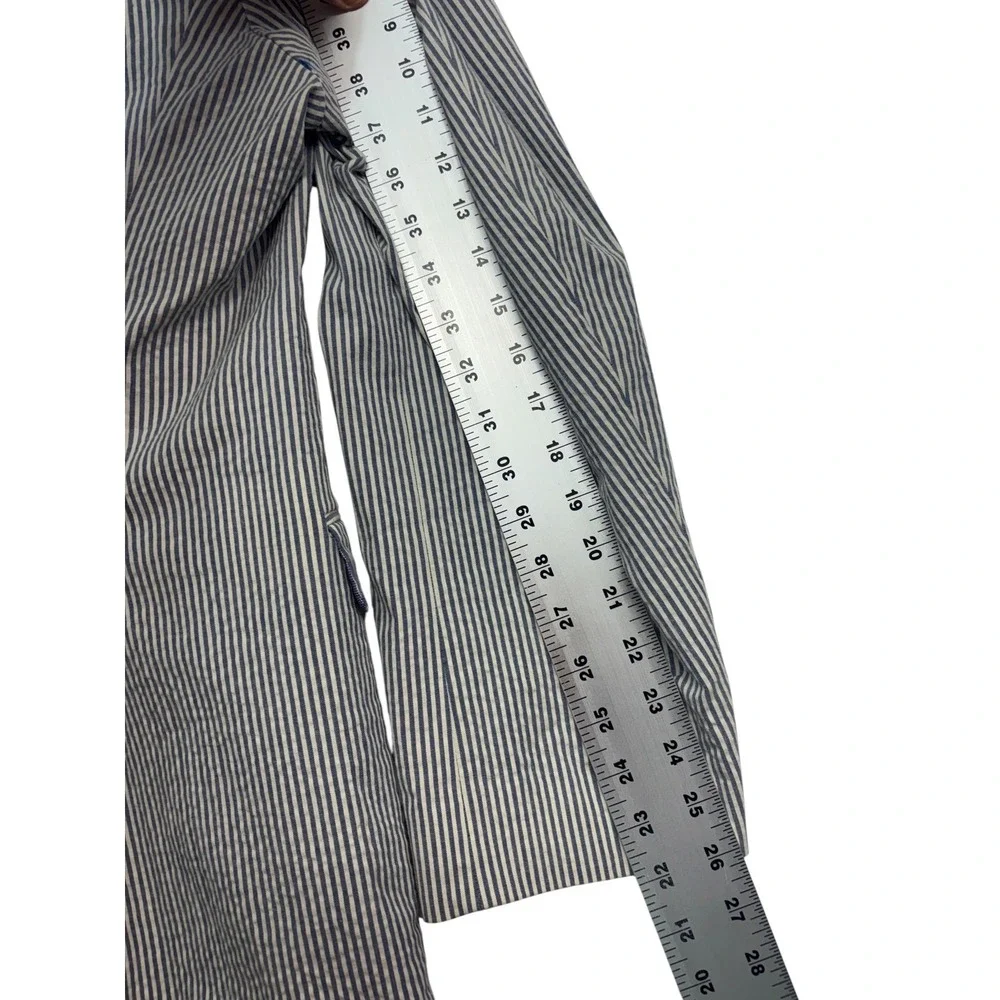 Jos A Bank 1905 50R Blue White Stripe Seersucker Blazer Jacket Sport Coat Cotton